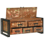 Mesa de Café con cajón Multicolor Madera sólida recuperada
