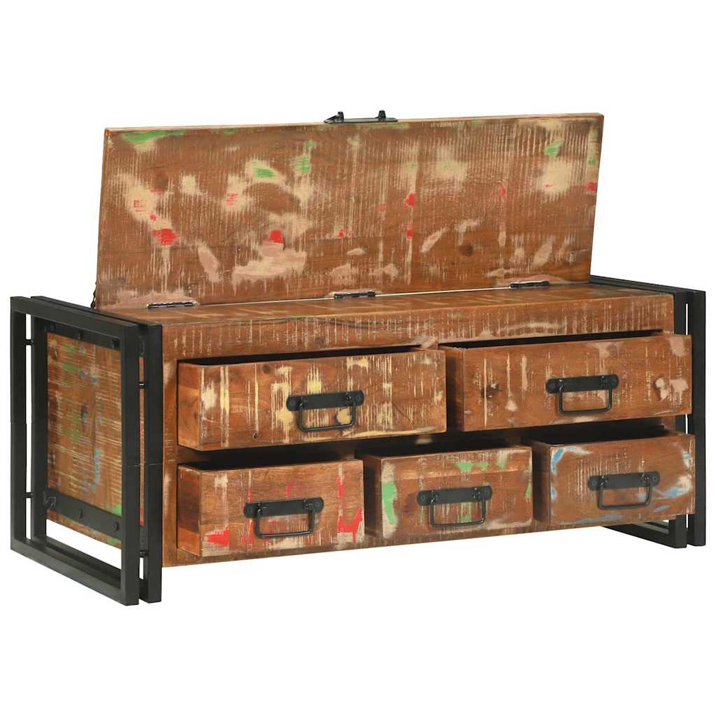 Mesa de Café con cajón Multicolor Madera sólida recuperada