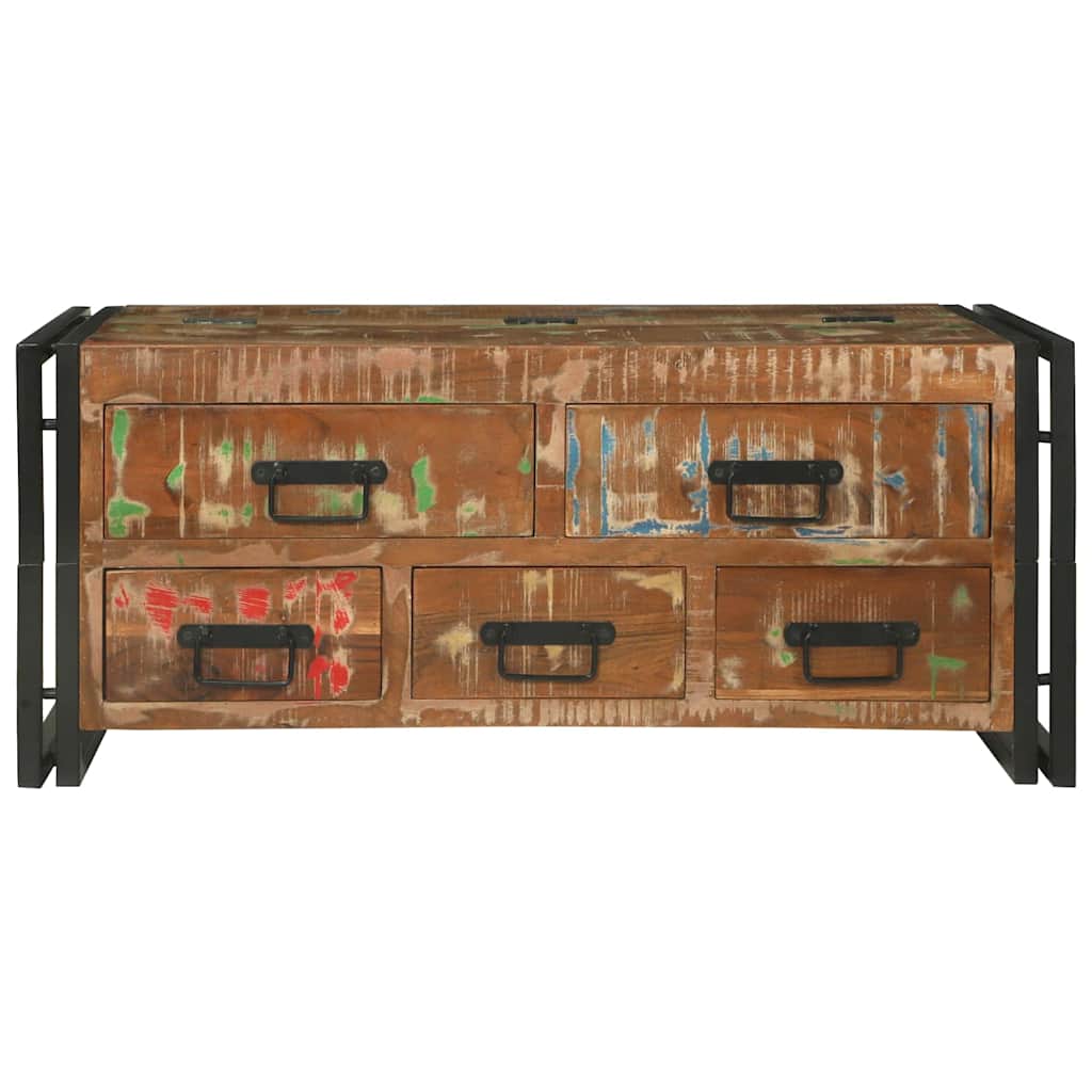 Mesa de Café con cajón Multicolor Madera sólida recuperada