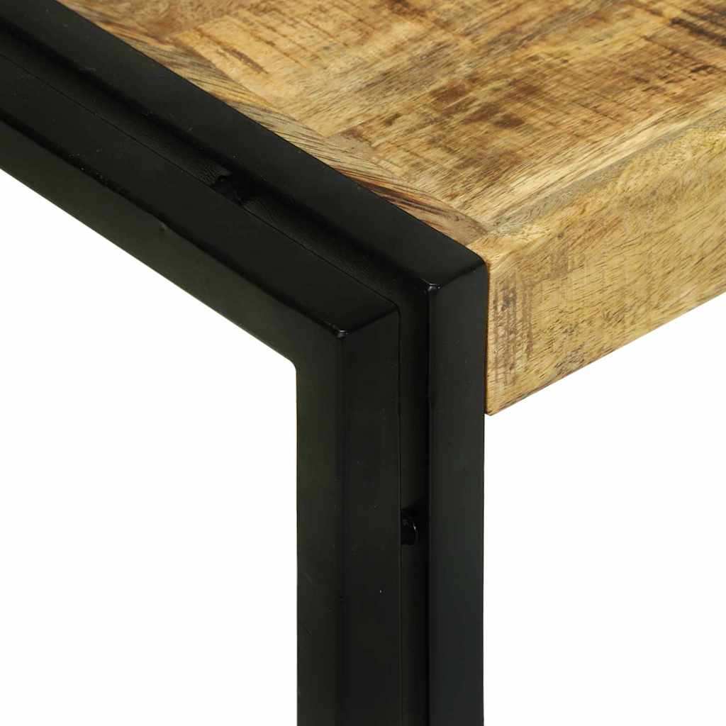 Mesa Nido 3 pcs Marrón y Negro Madera de Mango Sólida y Metal