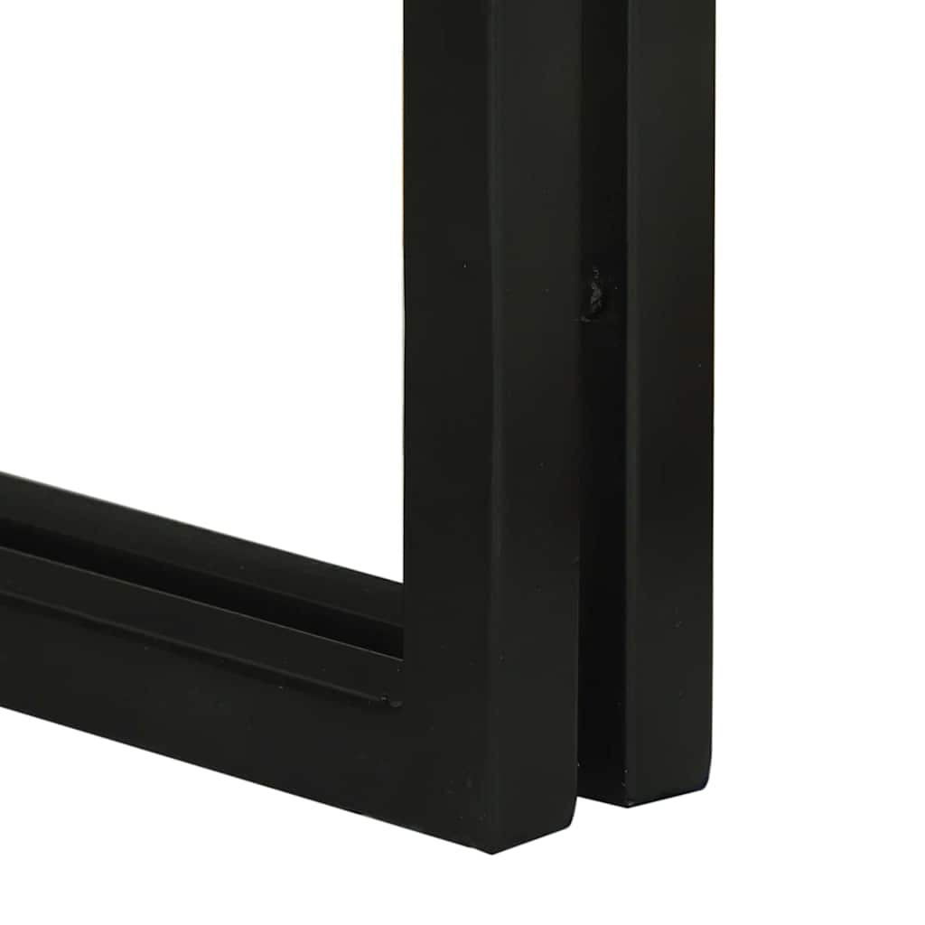 Mesa Nido 3 pcs Marrón y Negro Madera de Mango Sólida y Metal