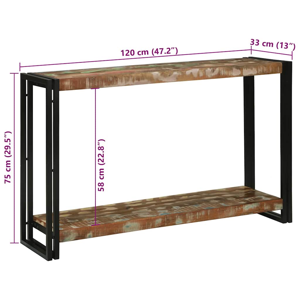 Mesa Consola 120 x 33 x 75 cm Madera sólida recuperada