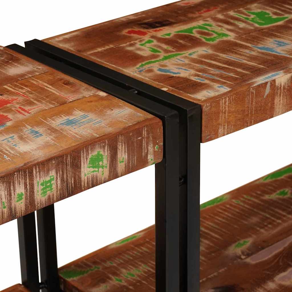 Mesa Consola con estante Multicolor Madera sólida recuperada