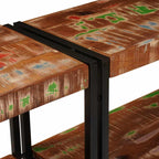 Mesa Consola con estante Multicolor Madera sólida recuperada
