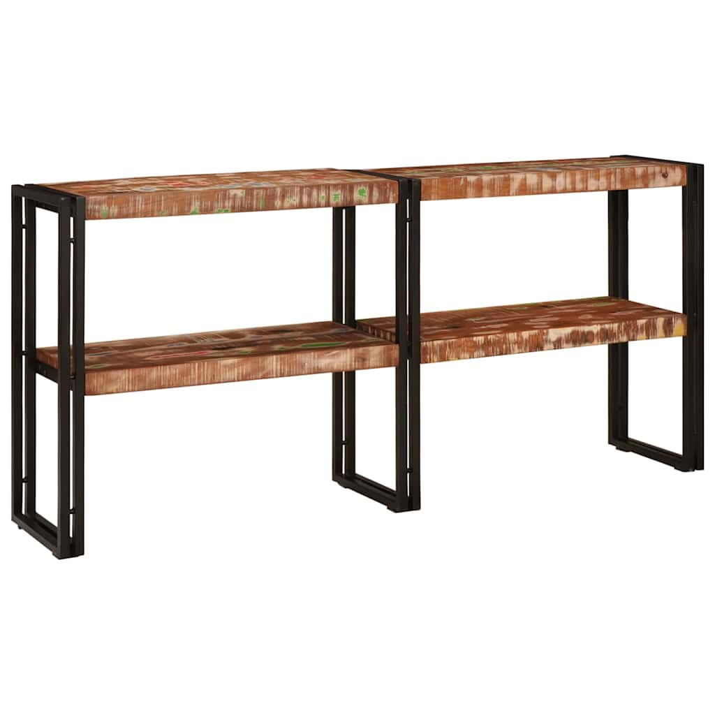 Mesa Consola con estante Multicolor Madera sólida recuperada