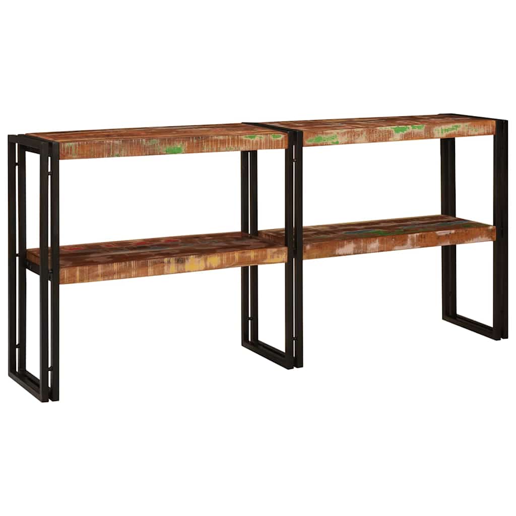 Mesa Consola con estante Multicolor Madera sólida recuperada