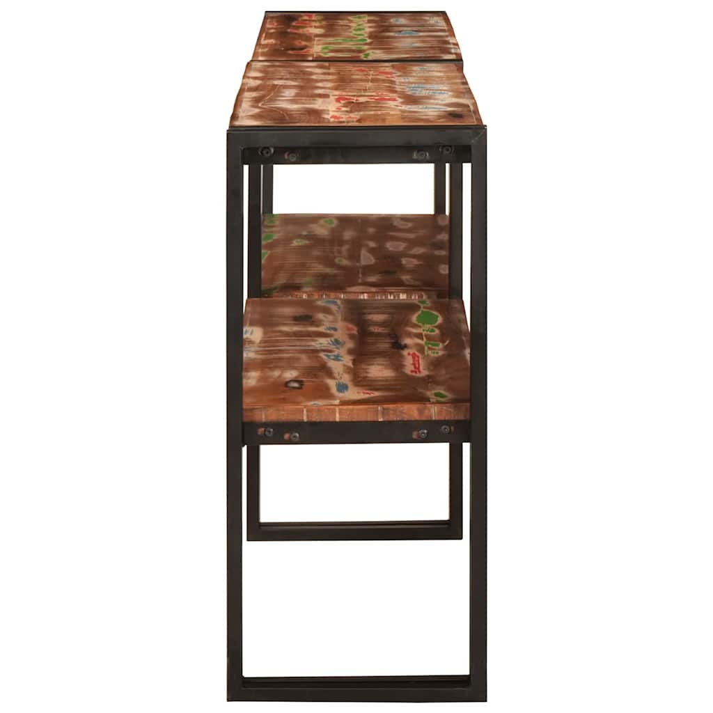 Mesa Consola con estante Multicolor Madera sólida recuperada