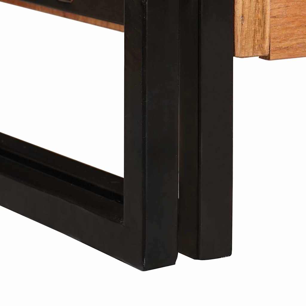 Sideboard con puertas Marrón Madera maciza de Acacia y Metal