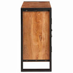 Sideboard con puertas Marrón Madera maciza de Acacia y Metal