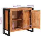Sideboard con puertas Marrón Madera maciza de Acacia y Metal