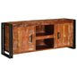 TV cabinet with shelf Multicolor solid reclaimed wood