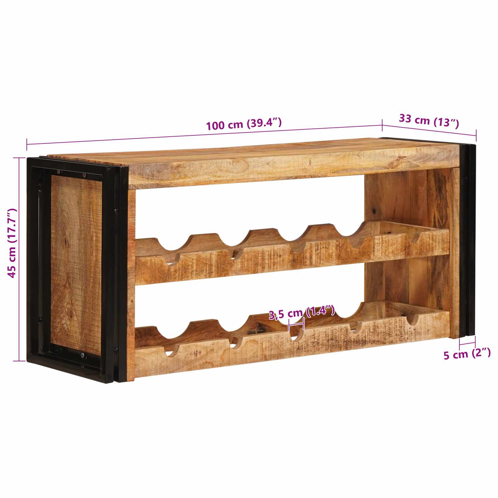 Estante de Vino 100 x 45 x 33 cm