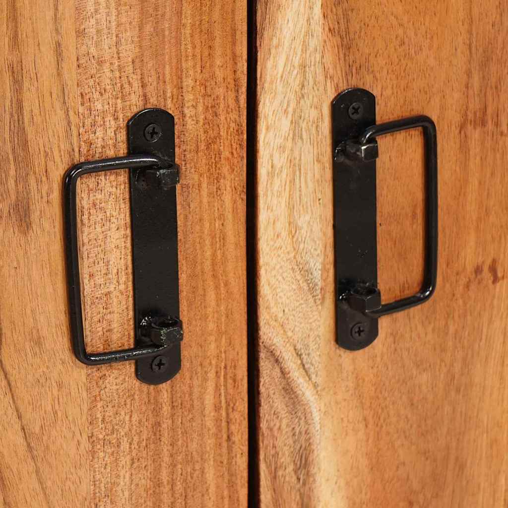 Highboard con Puertas Marrón Madera maciza de Acacia y Metal