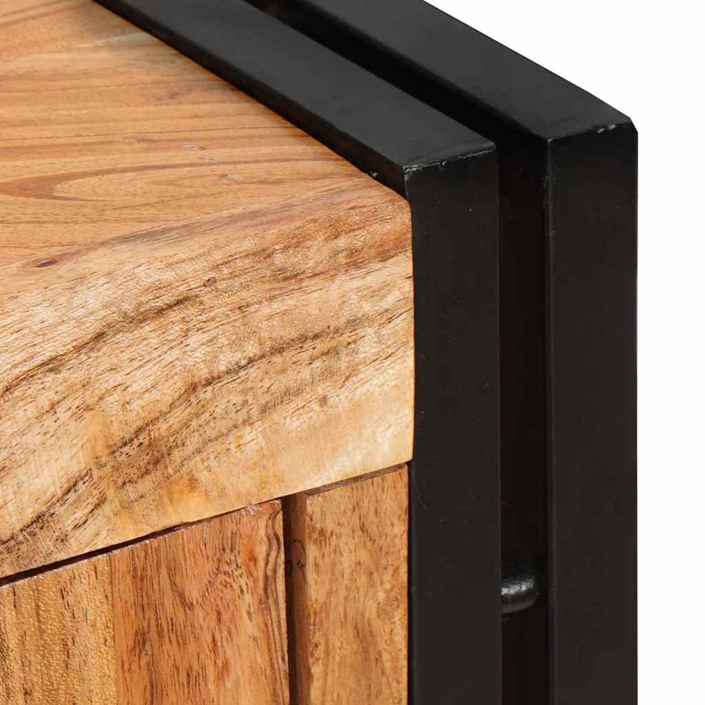 Highboard con Puertas Marrón Madera maciza de Acacia y Metal