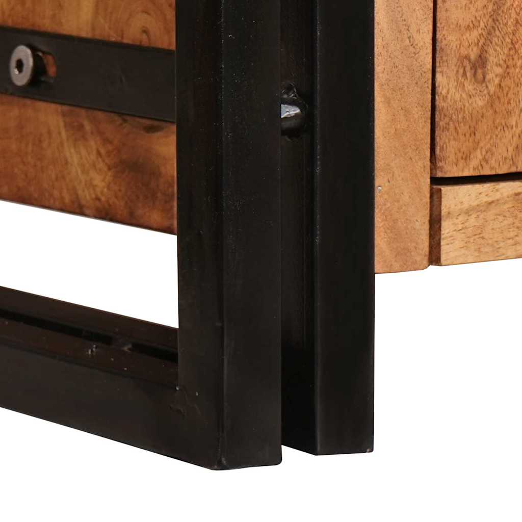 Highboard con Puertas Marrón Madera maciza de Acacia y Metal