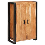 Highboard con Puertas Marrón Madera maciza de Acacia y Metal