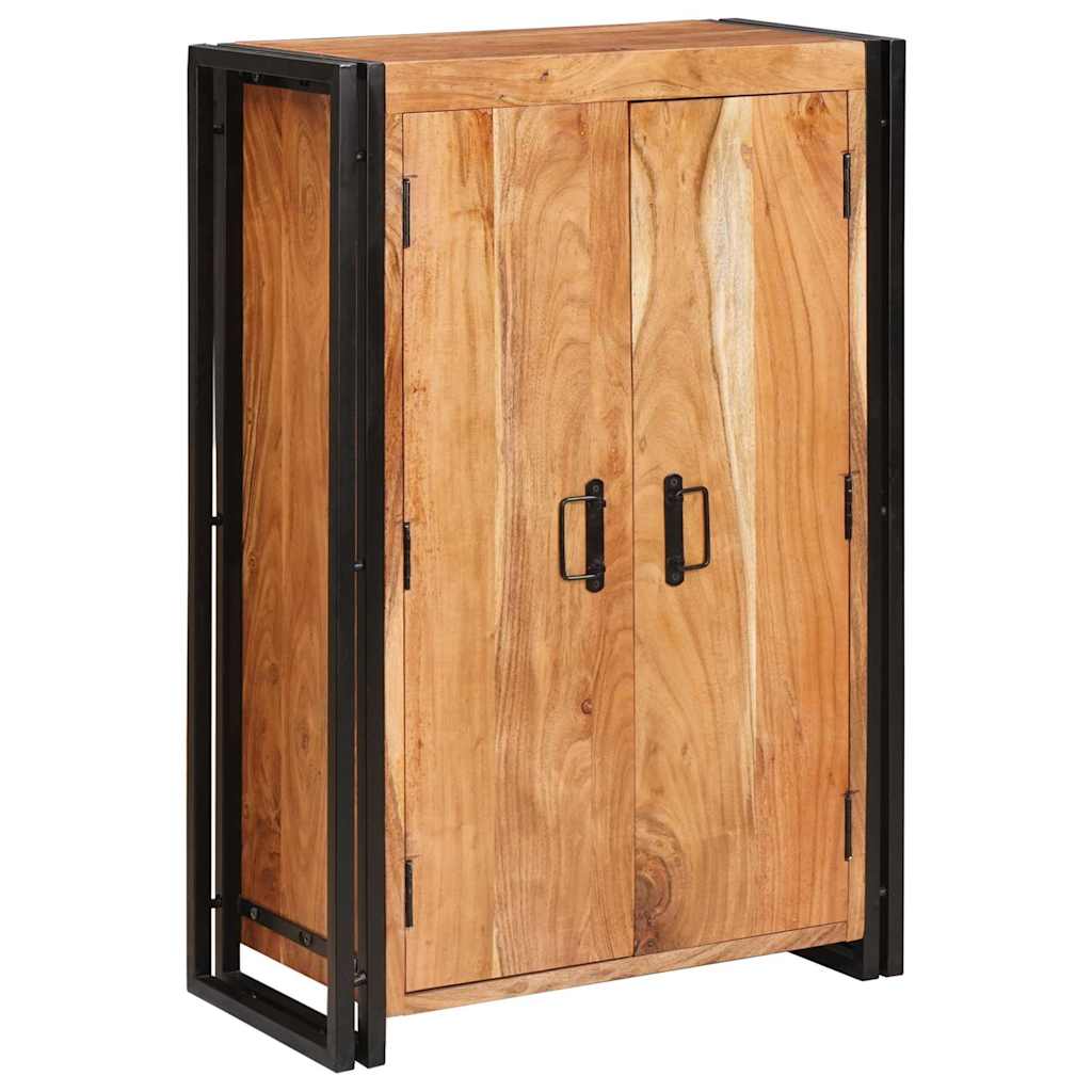 Highboard con Puertas Marrón Madera maciza de Acacia y Metal