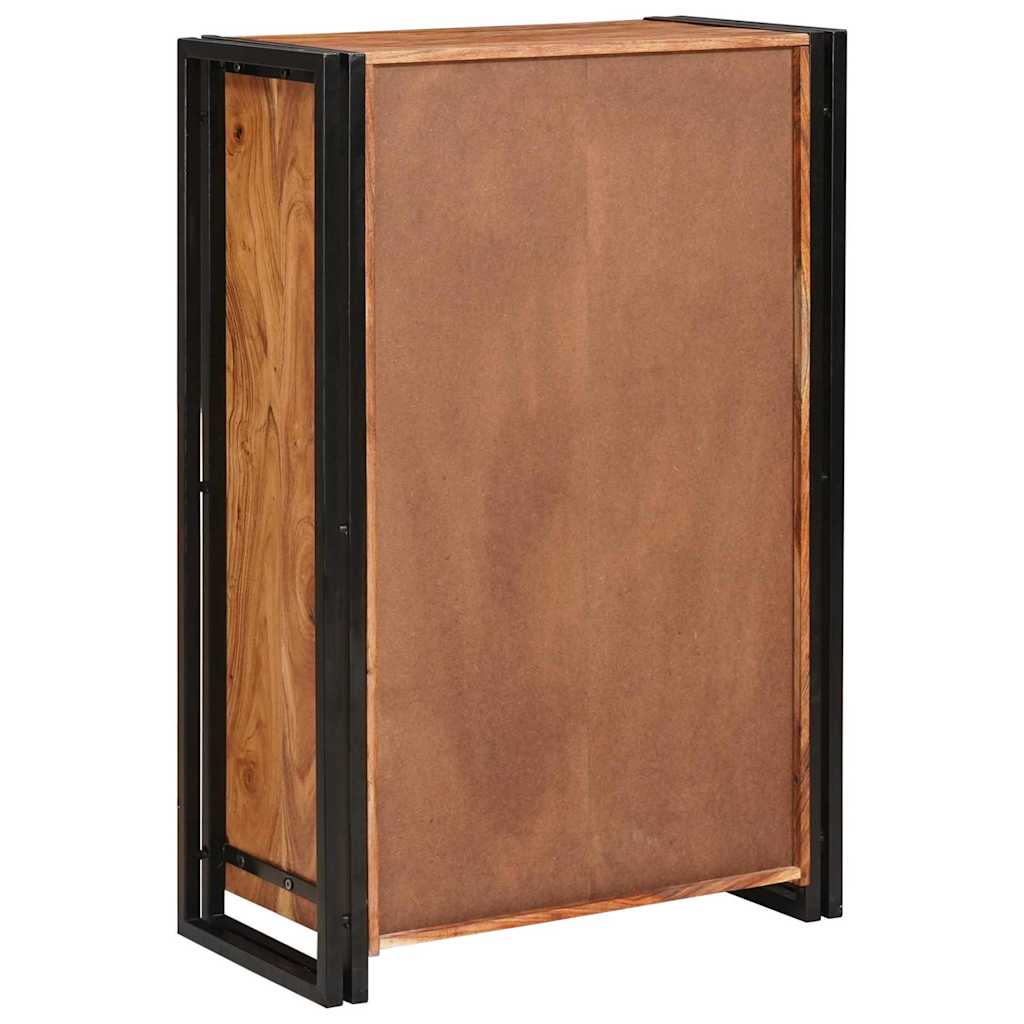 Highboard con Puertas Marrón Madera maciza de Acacia y Metal