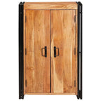 Highboard con Puertas Marrón Madera maciza de Acacia y Metal