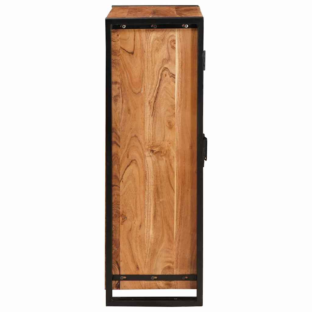 Highboard con Puertas Marrón Madera maciza de Acacia y Metal