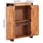 Highboard con Puertas Marrón Madera maciza de Acacia y Metal