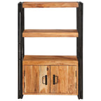 Estante de Libros con Puertas Madera maciza de Acacia y Metal