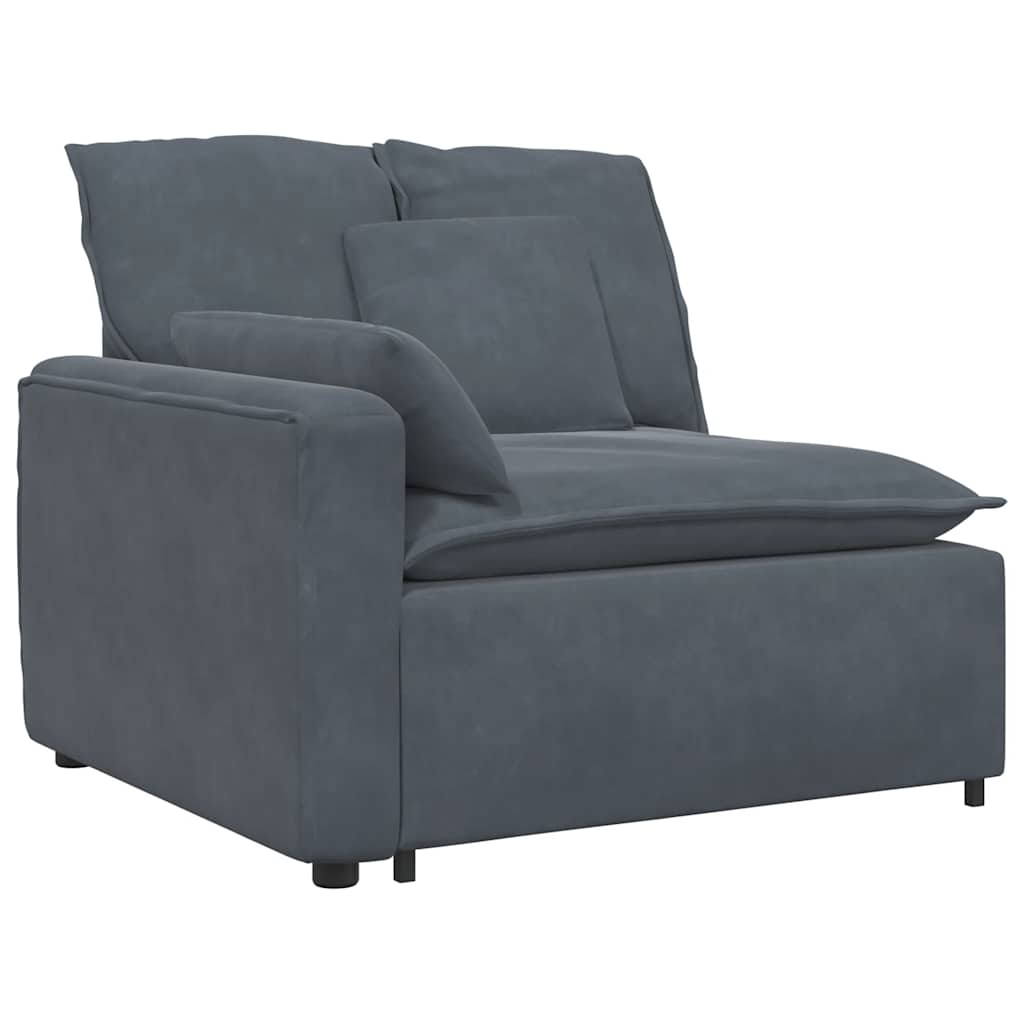 Sofá modular con cojines gris oscuro