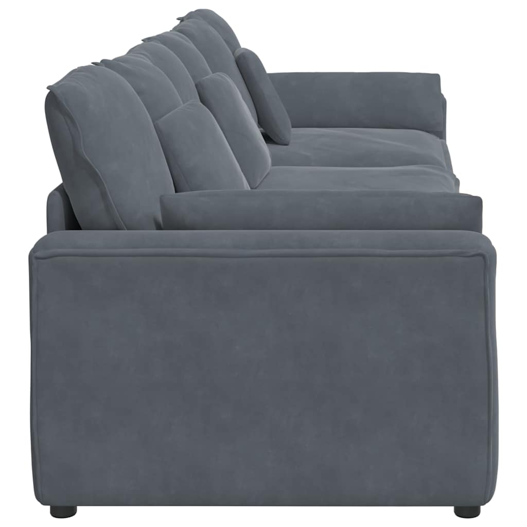 Sofá modular con cojines gris oscuro