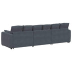 Sofá modular con cojines gris oscuro