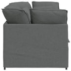 Sofá modular con cojines de tela gris oscuro