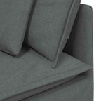 Sofá modular con cojines de tela gris oscuro