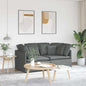 Modular sofa with dark grey fabric cushions