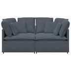 Sofá modular con cojines terciopelo gris oscuro