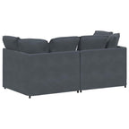 Sofá modular con cojines terciopelo gris oscuro