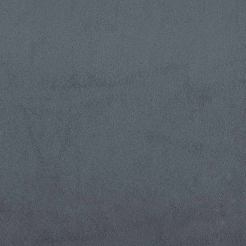 Sofá modular con reposapiés y cojines en terciopelo gris oscuro