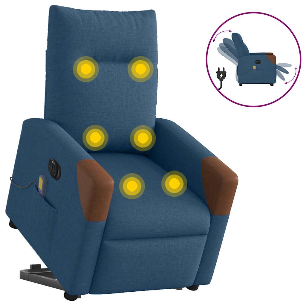 Sillón de majaje elevable eléctrico cuero artificial rojo