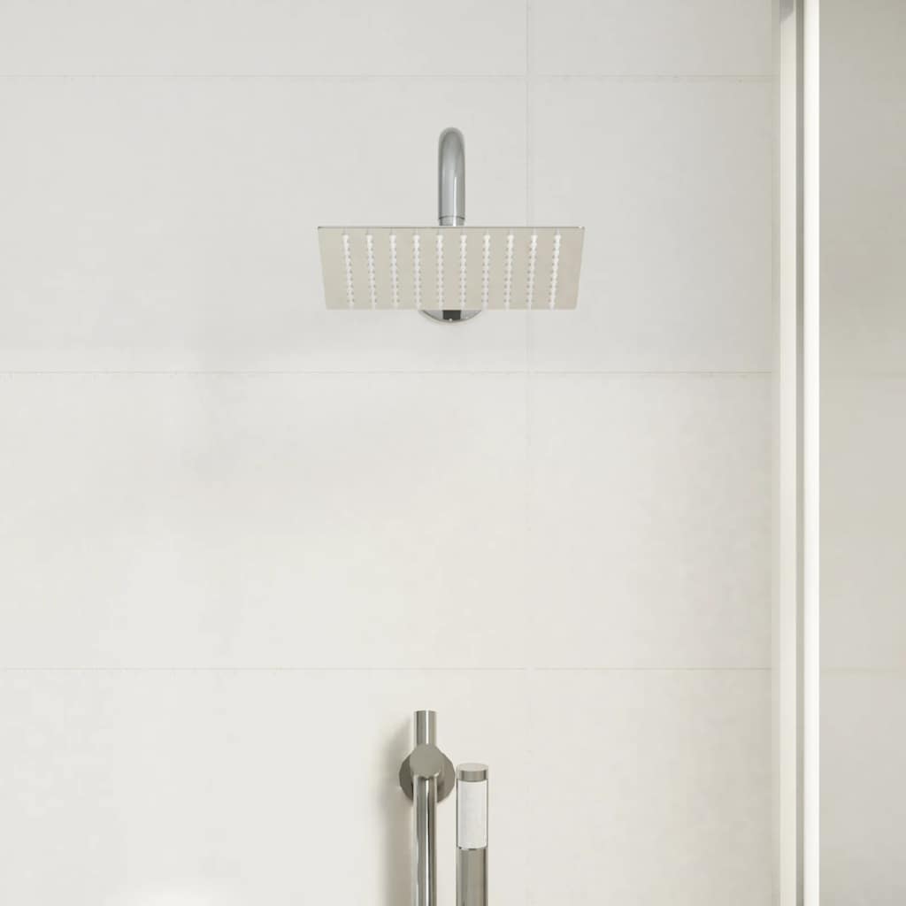 Cabezal de ducha cuadrado efecto lluvia acero inox 304 20x20 cm