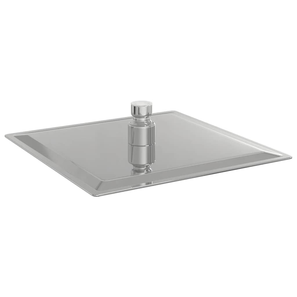 Cabezal de ducha cuadrado efecto lluvia acero inox 304 20x20 cm