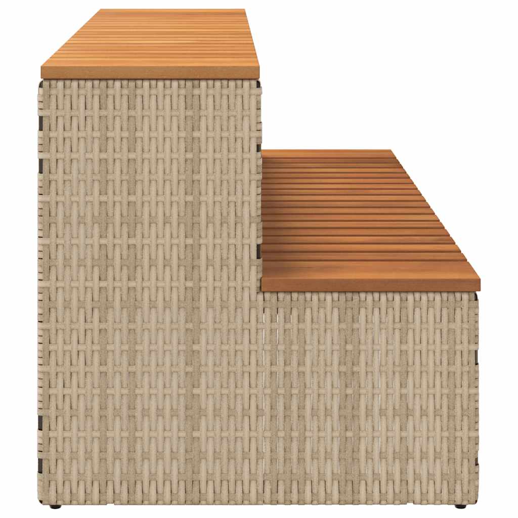 Escalón bañera hidromasaje beige 100x50x50,5 cm ratán sintético