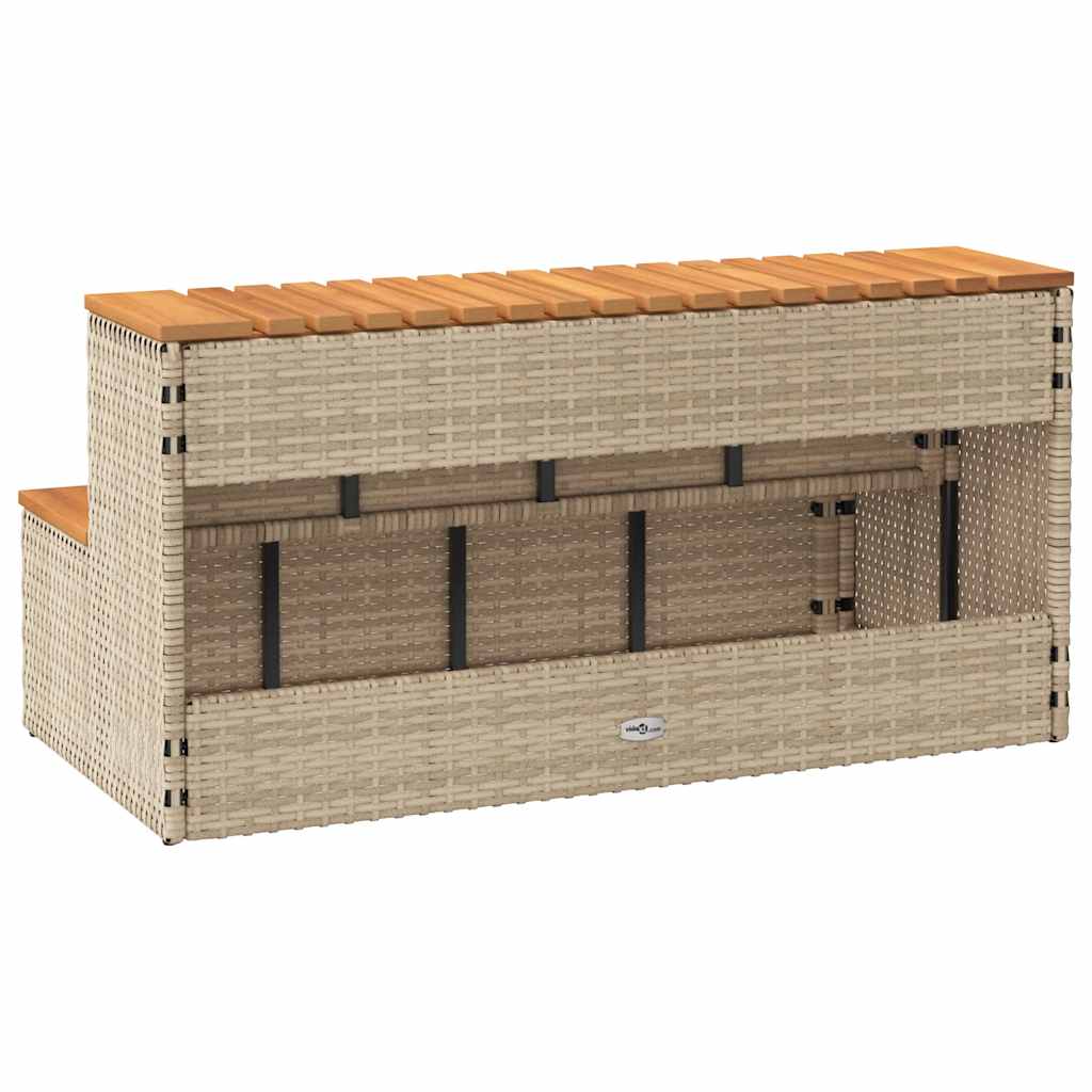Escalón bañera hidromasaje beige 100x50x50,5 cm ratán sintético