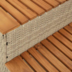 Escalón bañera hidromasaje beige 100x50x50,5 cm ratán sintético