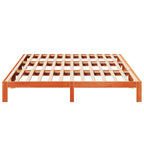 Estructura cama familiar sin colchón marrón encerado 240x200 cm