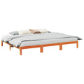 Estructura cama familiar sin colchón marrón encerado 240x200 cm
