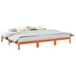 Estructura cama familiar sin colchón marrón encerado 240x200 cm