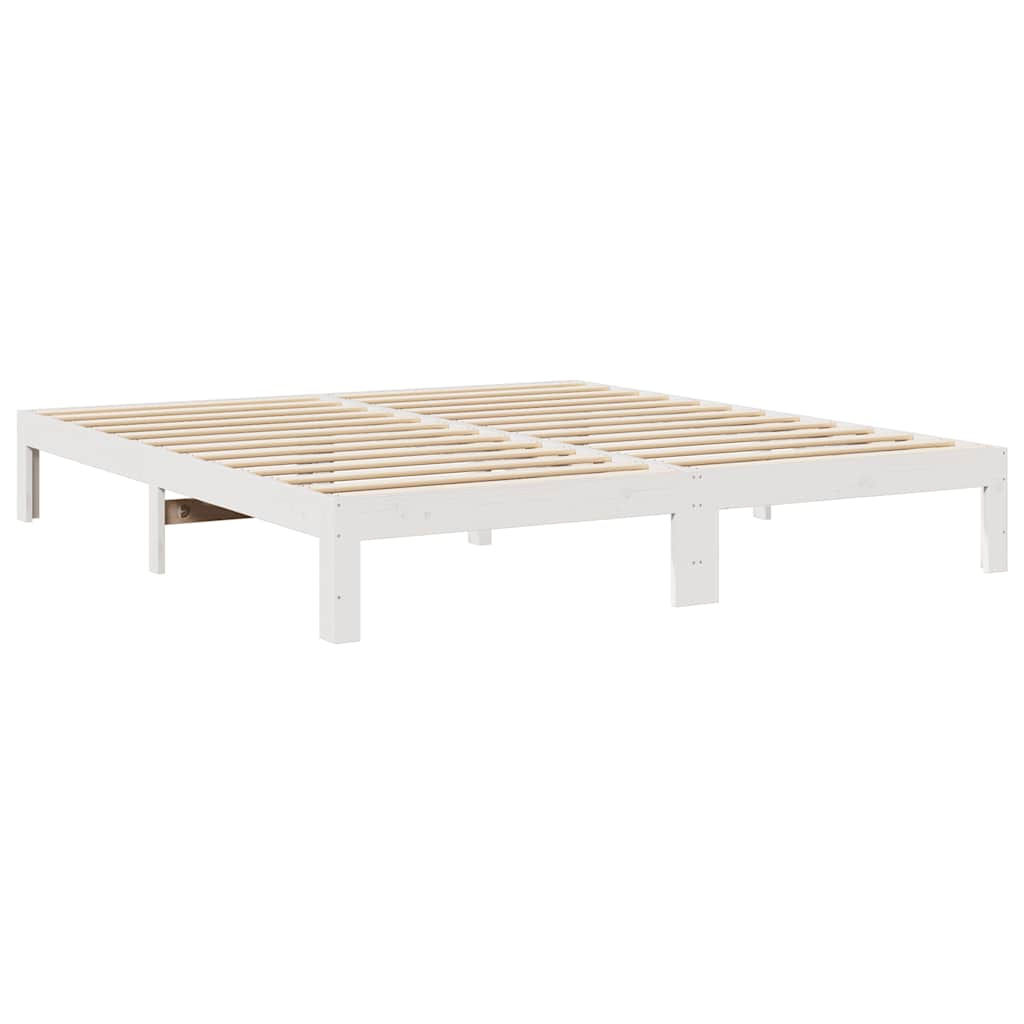 Estructura de cama familiar sin colchón blanco 270x200 cm