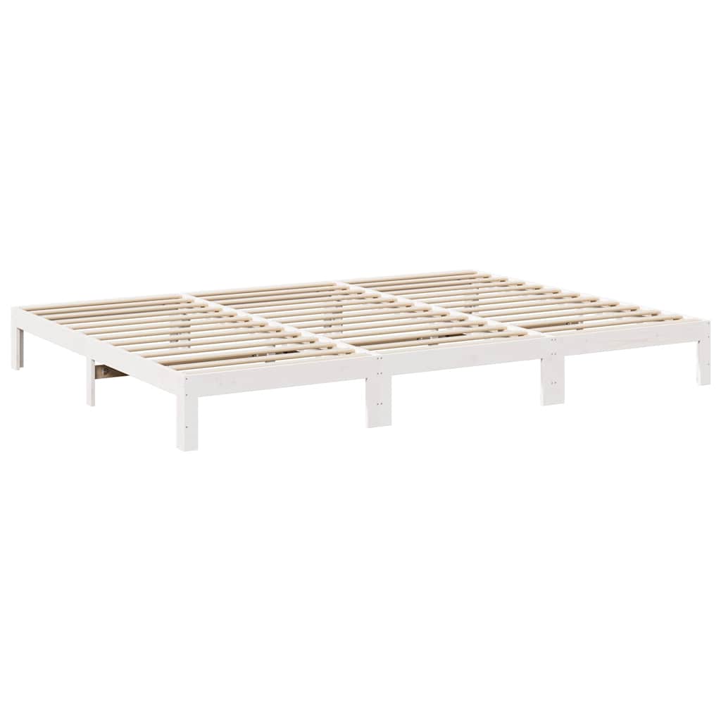 Estructura de cama familiar sin colchón blanco 270x200 cm