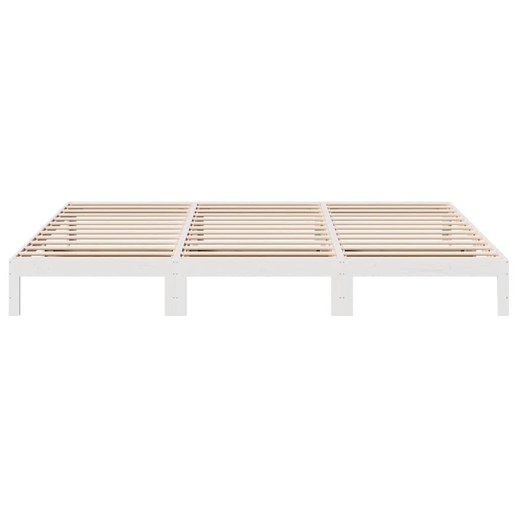 Estructura de cama familiar sin colchón blanco 270x200 cm