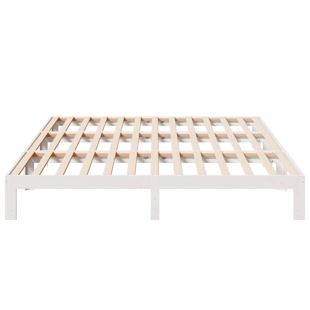 Estructura de cama familiar sin colchón blanco 270x200 cm
