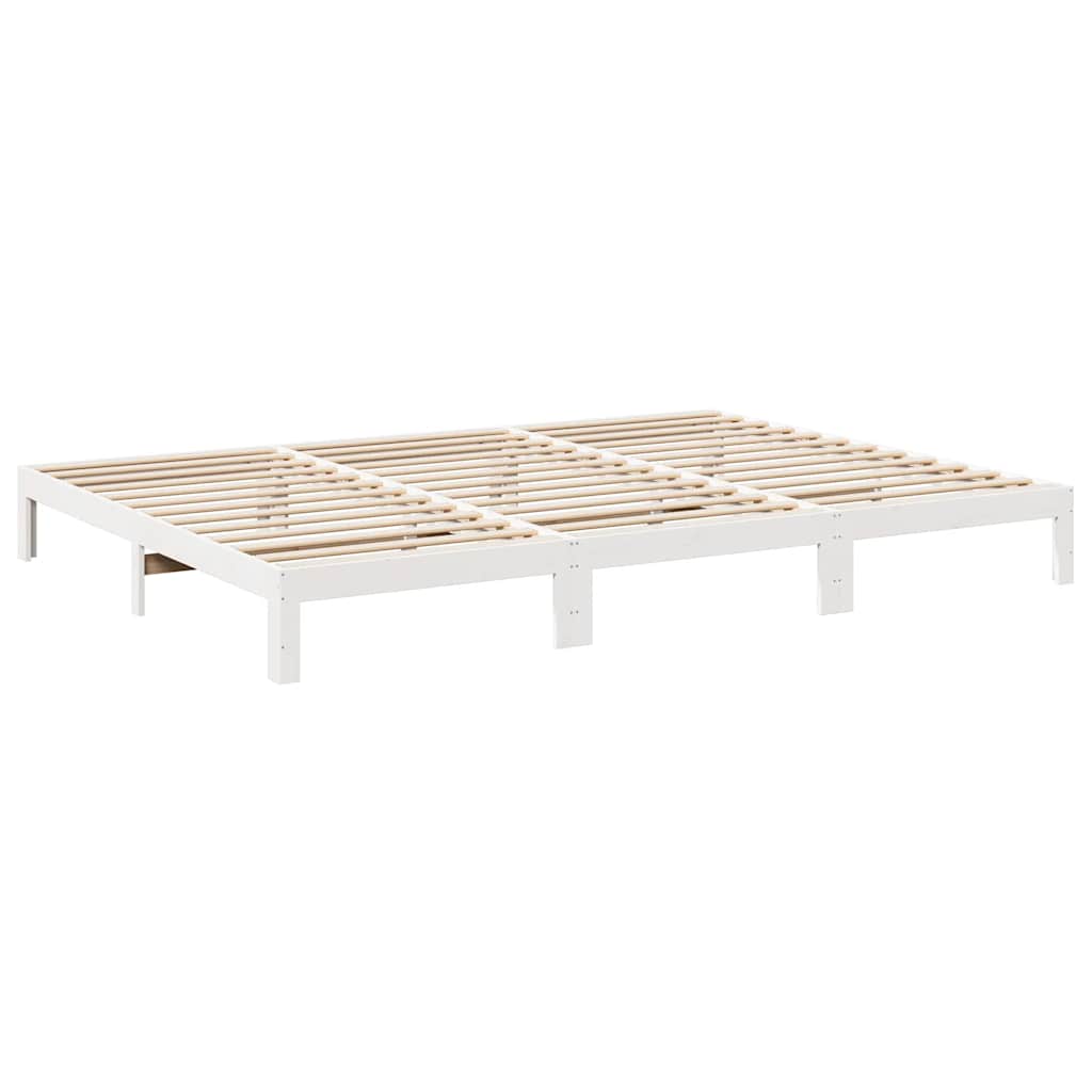 Estructura de cama familiar sin colchón blanco 270x200 cm