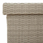 Baú de arrumação de jardim com rodas cinzento claro 160x55x75 cm vime sintético